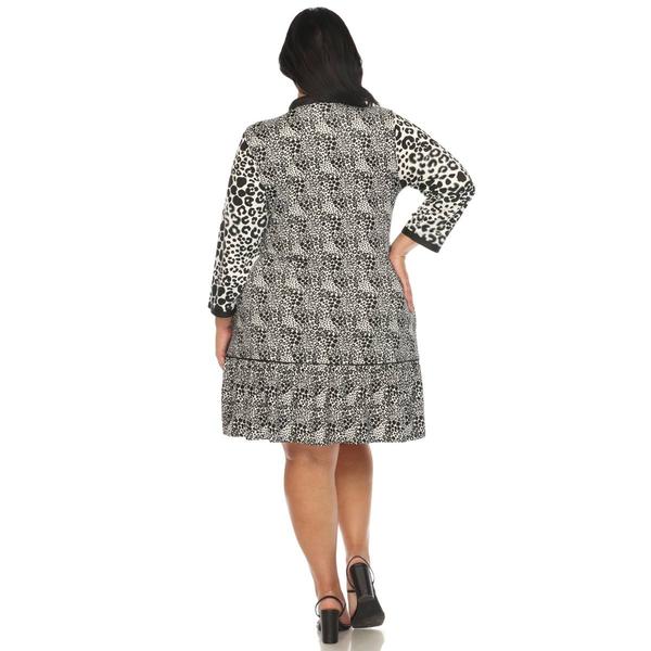 Plus Size White Mark Leopard Print Shift Dress alternate view