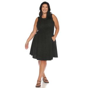 Plus Size White Mark Knee Length Tweed Fit & Flare Dress