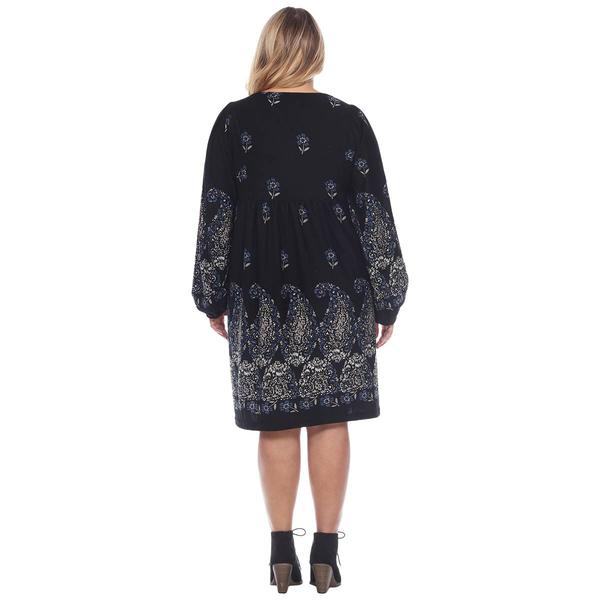Plus Size White Mark Apolline Embroidered V-Neck Sweater Dress alternate view