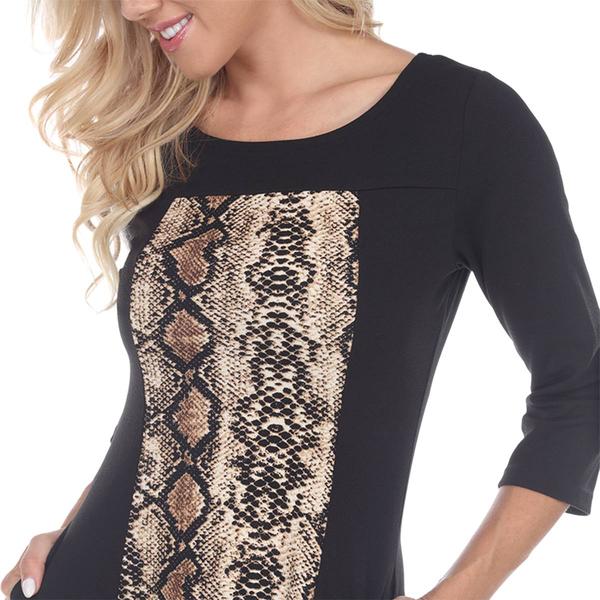 Womens White Mark Snake Midi Shift Dress alternate view