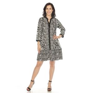 Womens White Mark Leopard Print Shift Dress