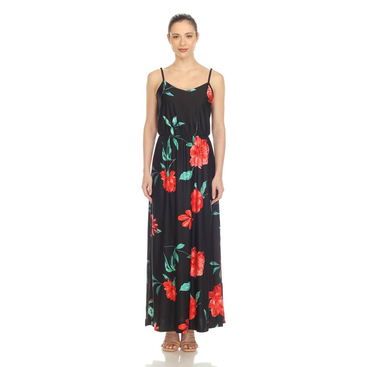 Womens White Mark Floral Strap Maxi Dress