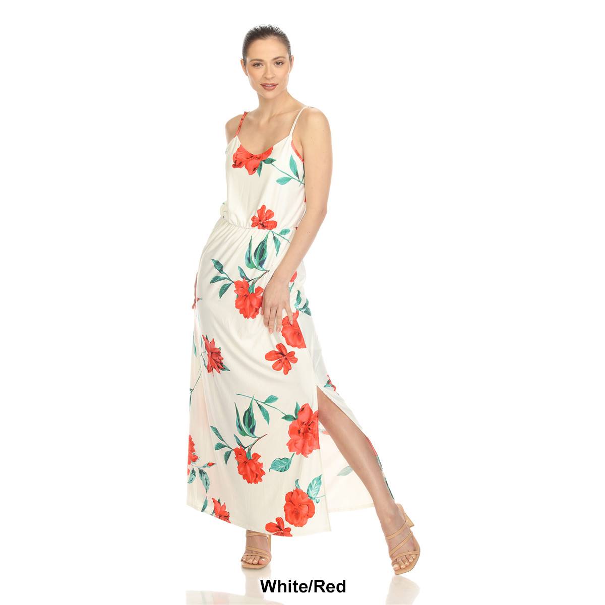 Womens White Mark Floral Strap Maxi Dress