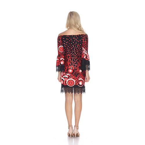Womens White Mark Lenora Shift Dress - Black/Red alternate view