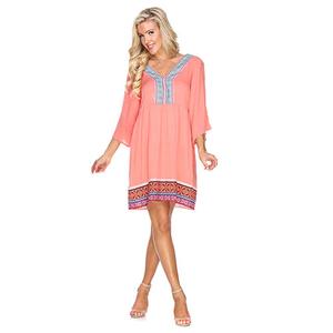 Womens White Mark Gabrielle Embroidered Short Shift Dress