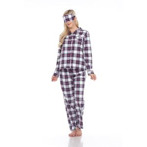 Womens White Mark 3 pc. Plaid Pajama Set