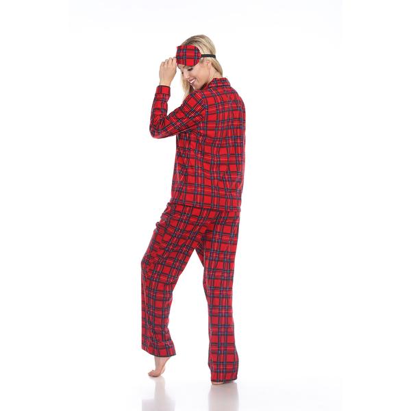 Womens White Mark 3 pc. Red Plaid Pajama Set alternate view