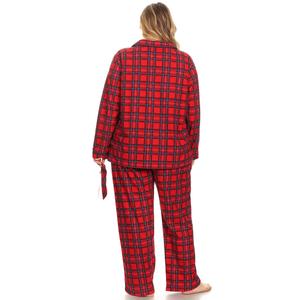 Plus Size White Mark 3pc. Red Plaid Pajama Set alternate view