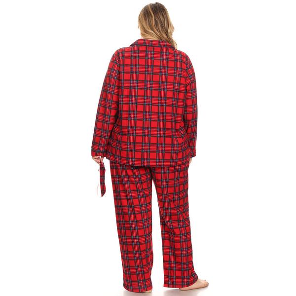 Plus Size White Mark 3pc. Red Plaid Pajama Set alternate view