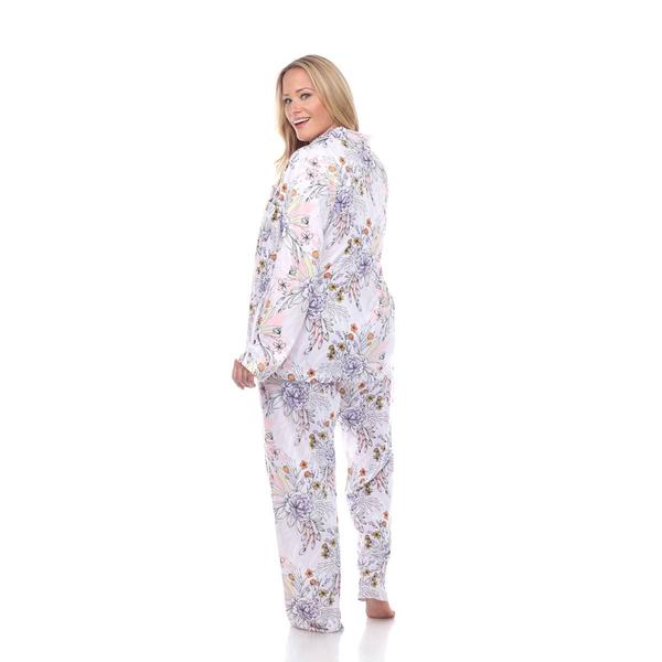 Plus Size White Mark 2pc. Long Sleeve Floral Pajama Set alternate view