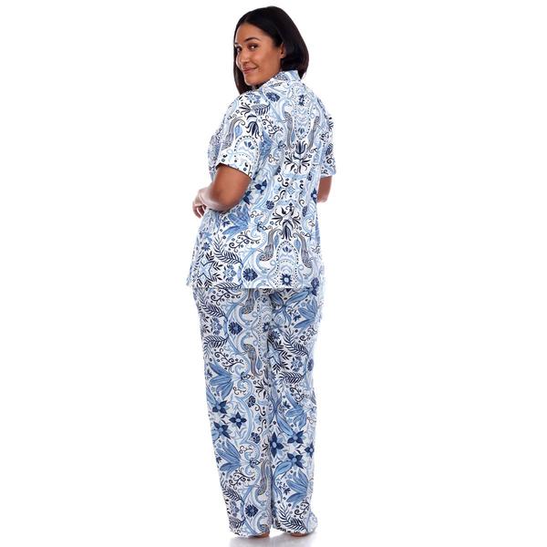 Plus Size White Mark 2pc. Tropical Pajama Set alternate view