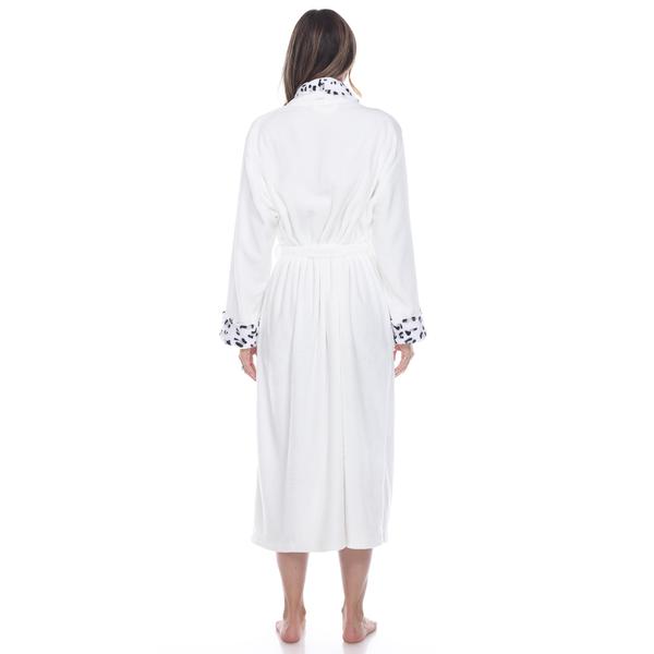 Womens White Mark Leopard Collar Cozy Lounge Robe alternate view