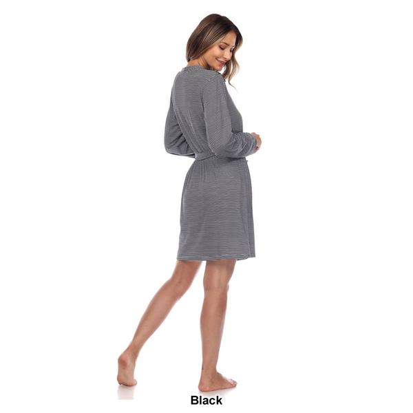 Womens White Mark 3pc. Striped Pajama and Robe Set alternate view