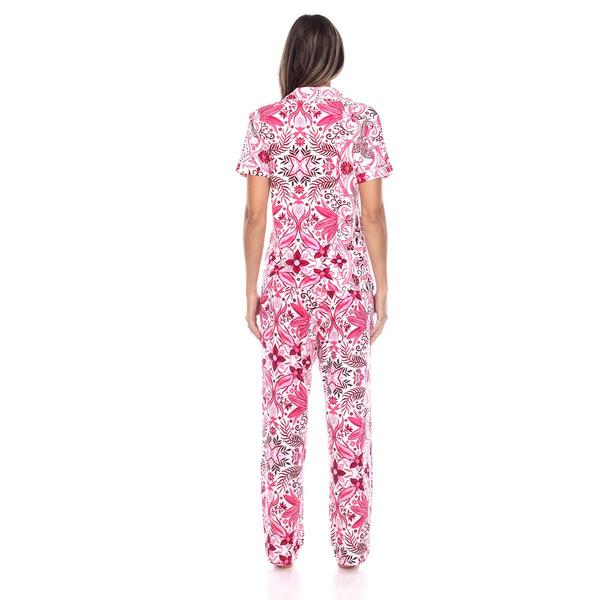 Womens White Mark 2pc. Tropical Peacock Pajama Set alternate view