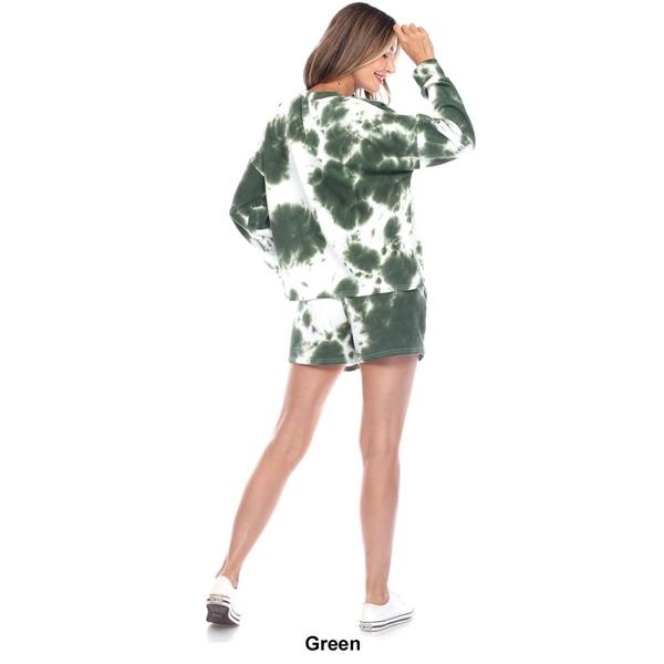 Womens White Mark Tie Dye Lounge Top & Shorts Pajama Set alternate view