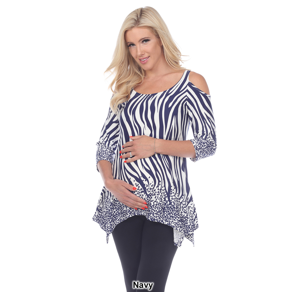 Womens White Mark Cold Shoulder Tunic Maternity Top