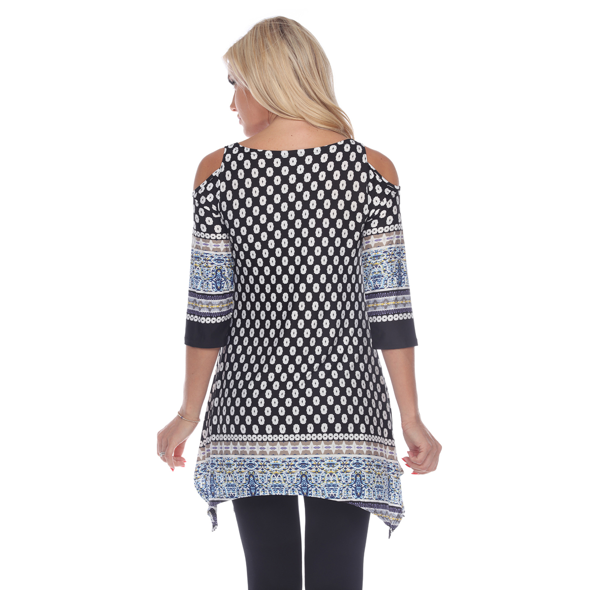 Womens White Mark Paisley Dot Cold Shoulder Tunic Maternity Top