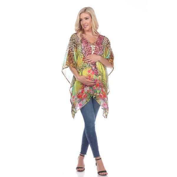 Womens White Mark Yellow Print Maternity Caftan alternate view