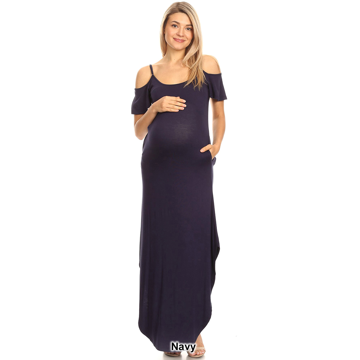 Plus Size White Mark Reta Maternity Maxi Dress