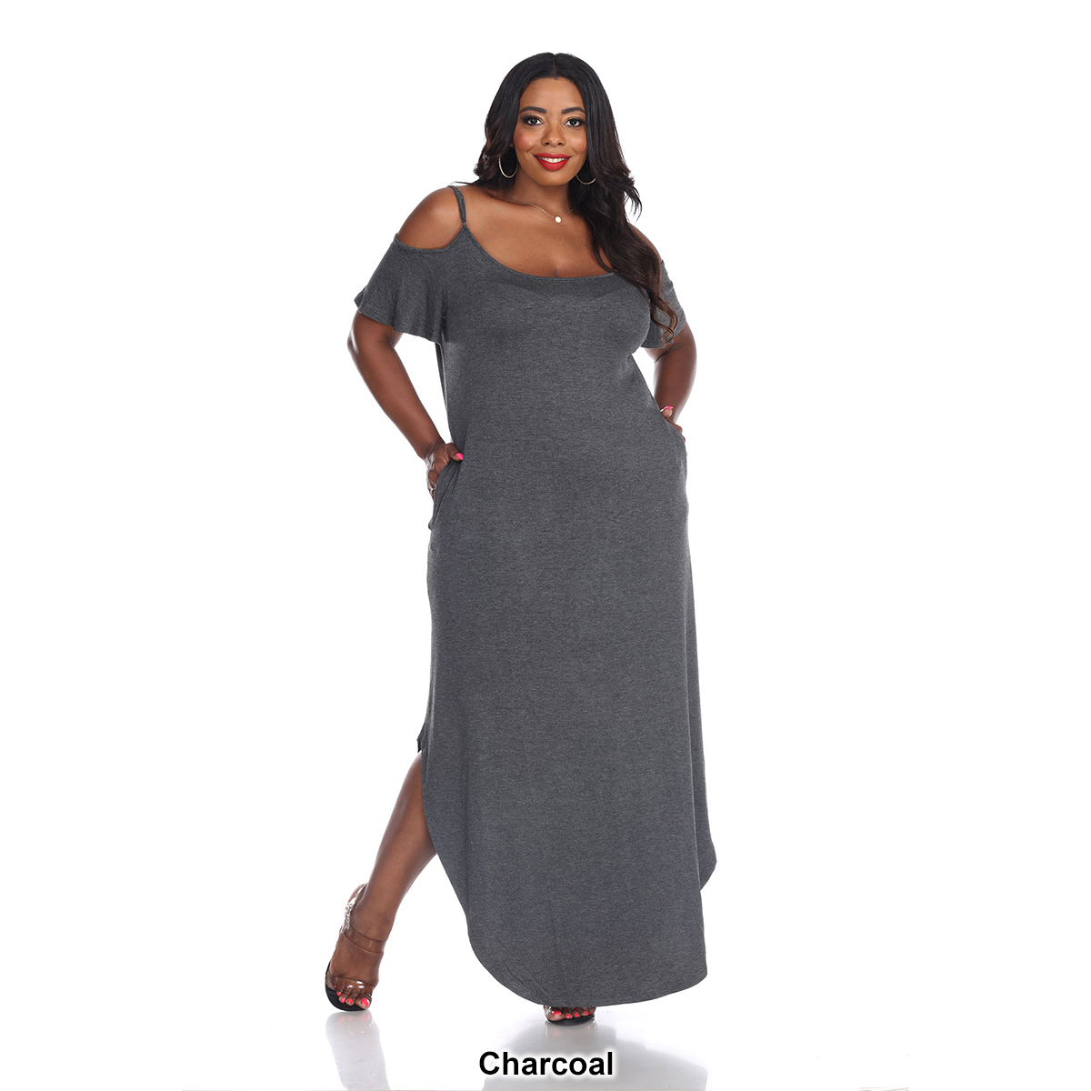 Plus Size White Mark Reta Maternity Maxi Dress