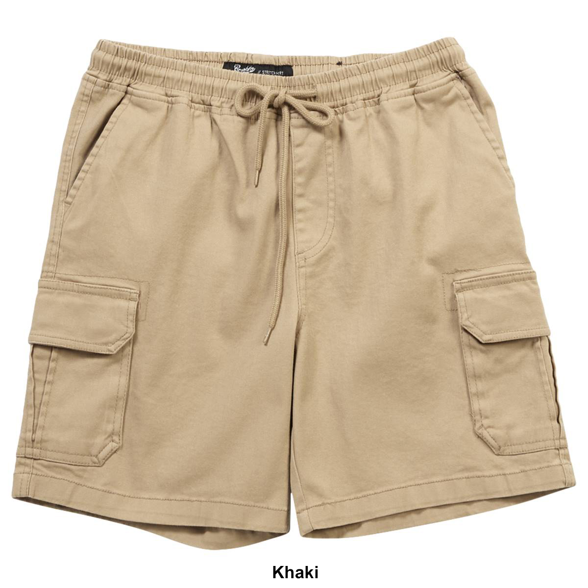 Young Mens Brooklyn Cloth(R) Elastic Waist Twill Cargo Shorts