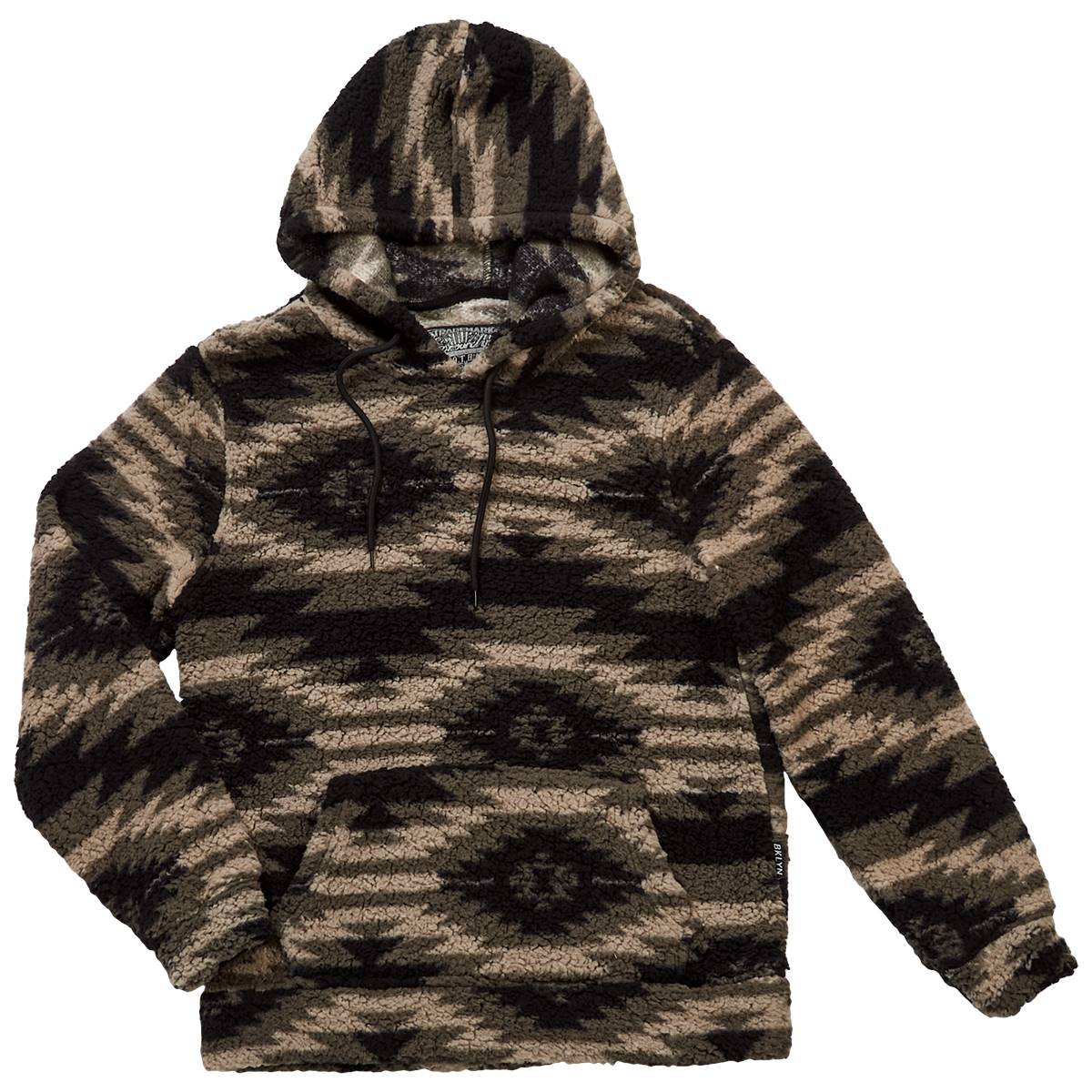 Young Mens Brooklyn Cloth(R) Sherpa Shell Pullover Hoodie - Black