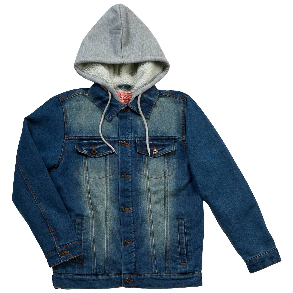 Mens Brooklyn Cloth(R) Sherpa Lined Hooded Denim Jacket