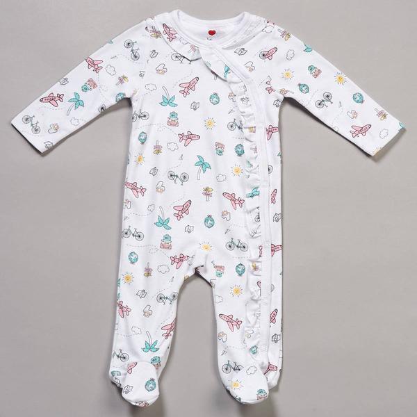 Baby Girl (NB-9M) Mini Hop Bike & Planes Ruffle Footie