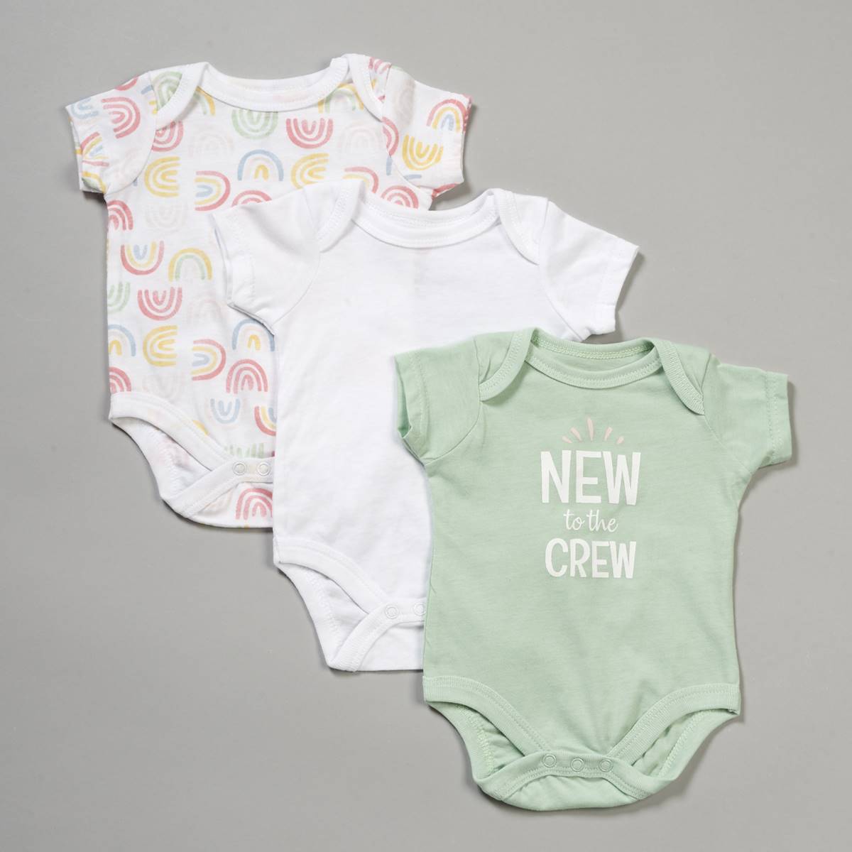 Baby Unisex (NB-9M) Mini Hop 3pk. New To The Crew Bodysuits