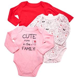 Baby Girl (NB-9M) Mini Hop 3pk. Cute Family Bodysuits