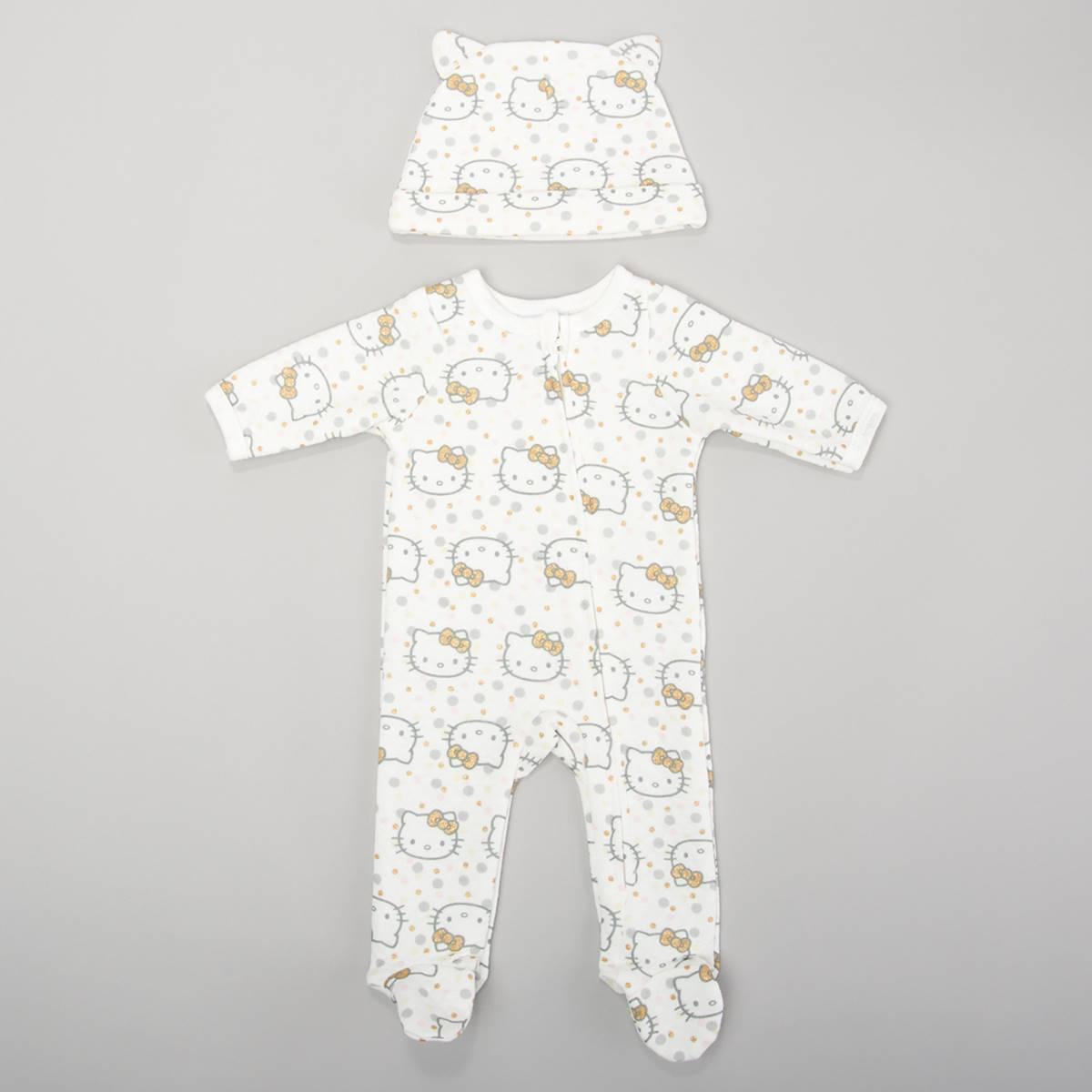 Baby Girl (NB-9M) Hello Kitty(R) Quilted Footie w/ Hat