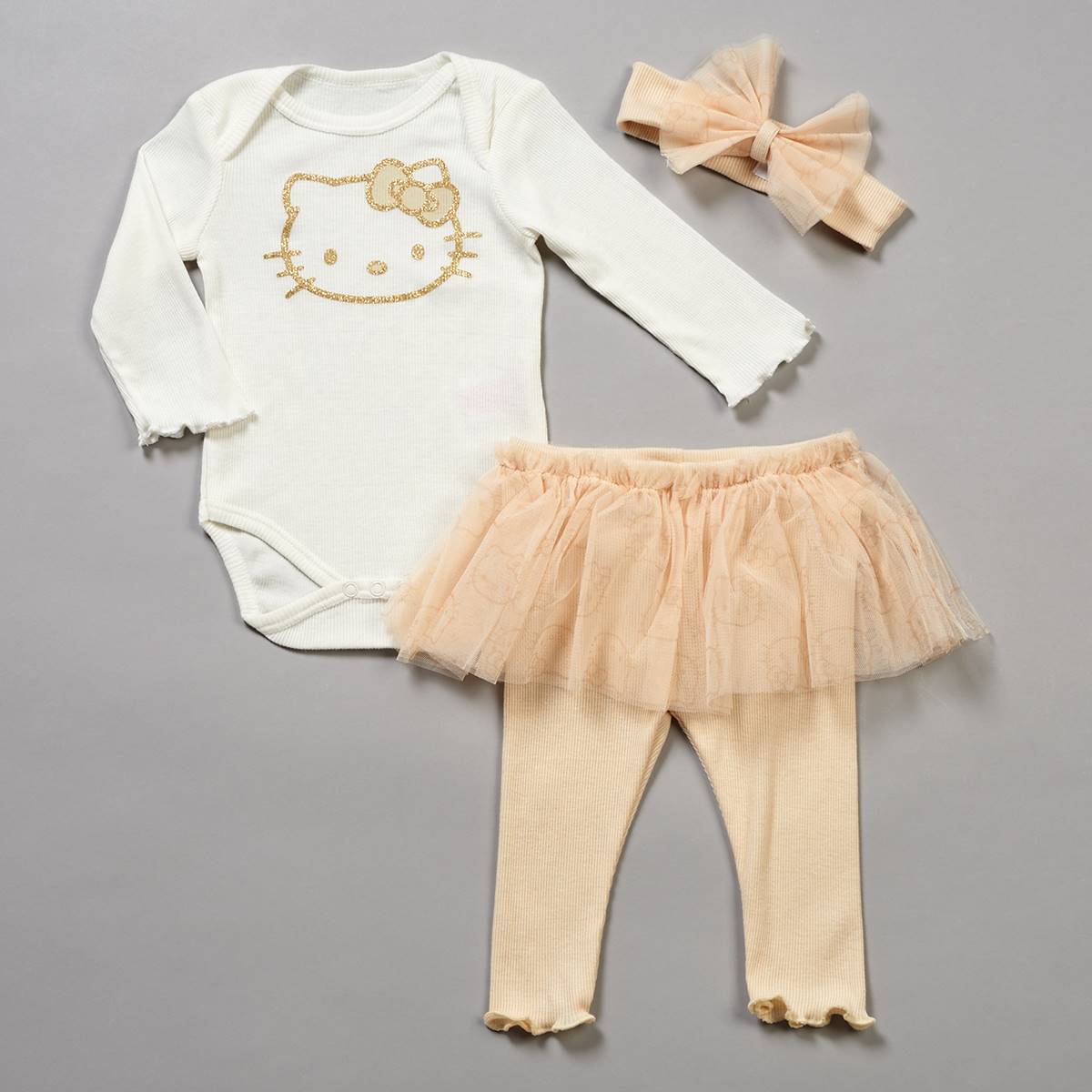 Baby Girl (3-9M) 3pc. Hello Kitty(R) Bodysuit & Tulle Skeggings Set