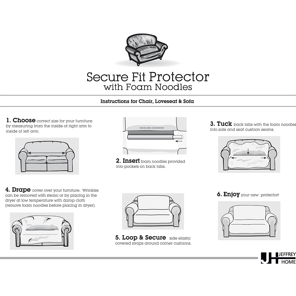 PK Home Ripple Plush Furniture Protector Slipcover