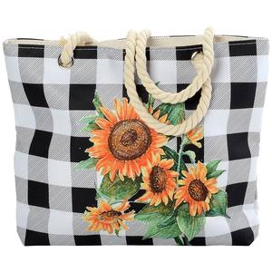Renshun Sunflower Fabric Tote with Rope Handles