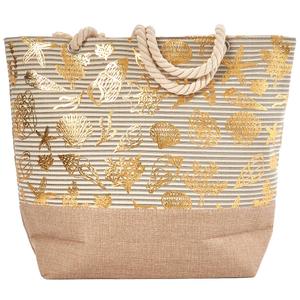 Renshun Metallic Shells Beach Tote