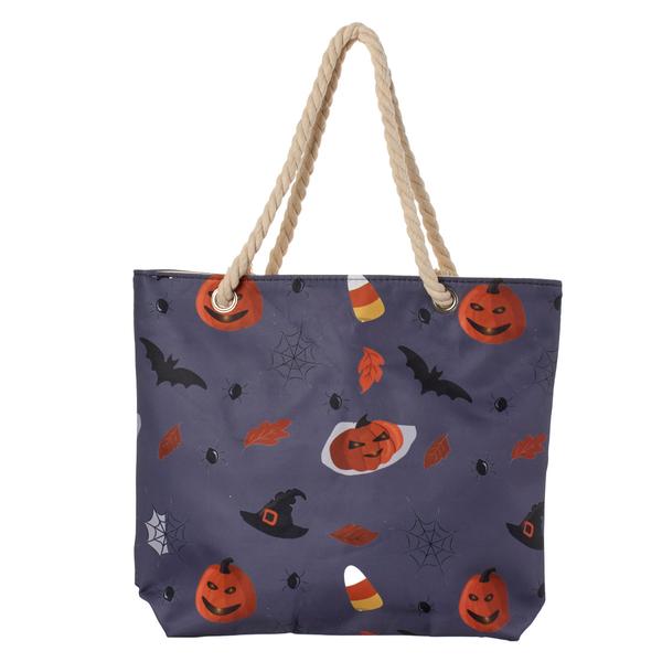 Renshun Pumpkins Bat Web Spider Candy Leaf Tote