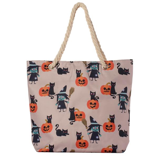 Renshun Witch Cat Pumpkin Tote