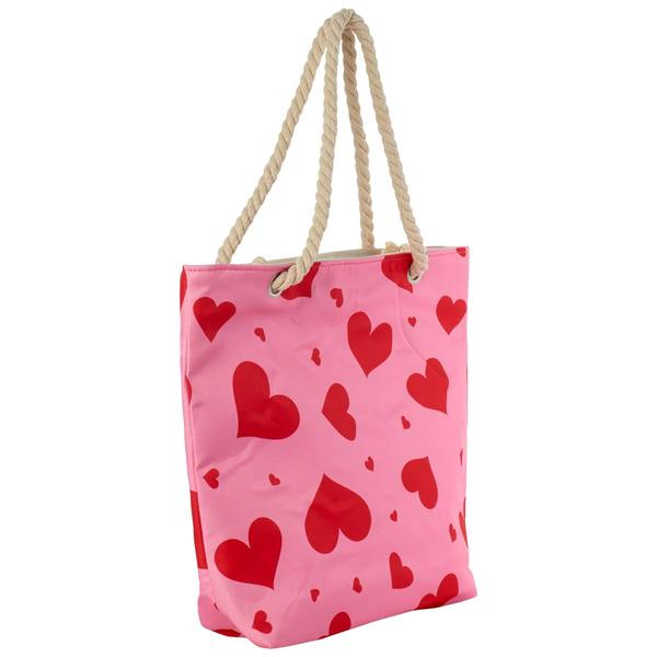 Renshun Hearts Canvas Tote with Rope Handles alternate view