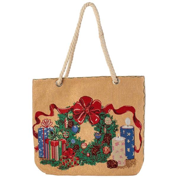 Renshun Wreath Tapestry Tote