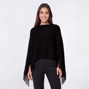 Womens Renshun Solid Fringe Poncho