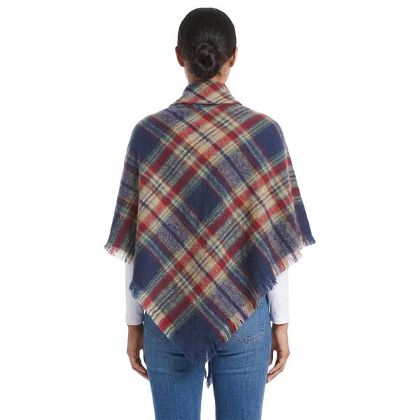 Womens Renshun Plaid Toggle Fray Edge Cape - Rust alternate view