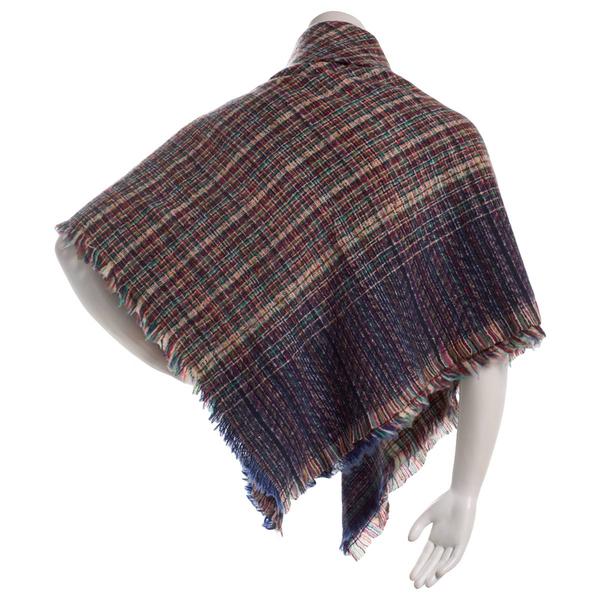 Womens Renshun Slub Plaid Toggle Cape alternate view