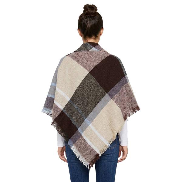 Womens Renshun Color Block Fringe Edges Cape alternate view