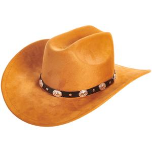 Womens Renshun Faux Suede Stud Brim Cowboy Hat