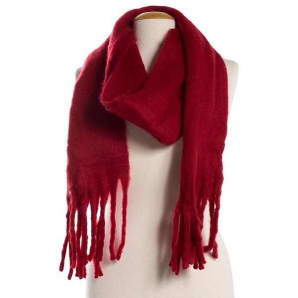 Womens Renshun Solid Oblong with Fringe Scarf