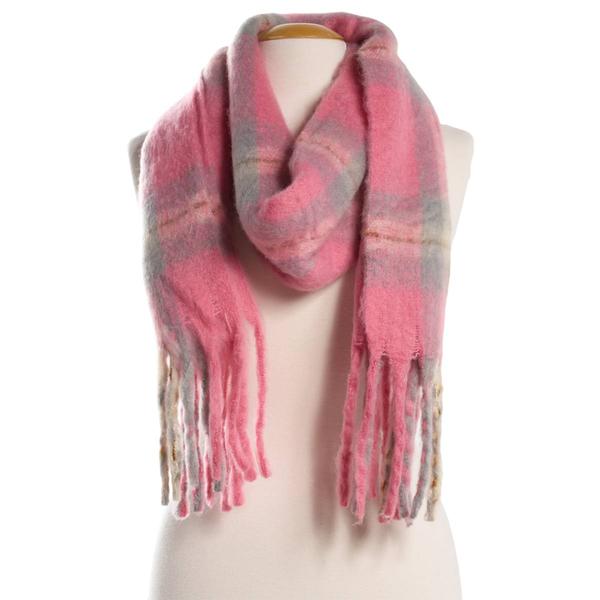 Womens Renshun Plaid Oblong with Fringe Edges Scarf