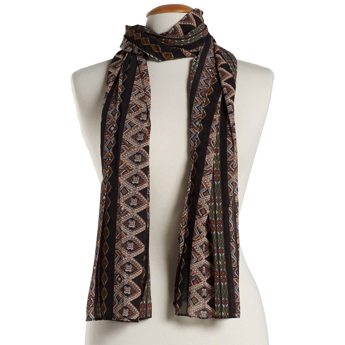 Womens Renshun Geometric Diamonds Oblong Scarf