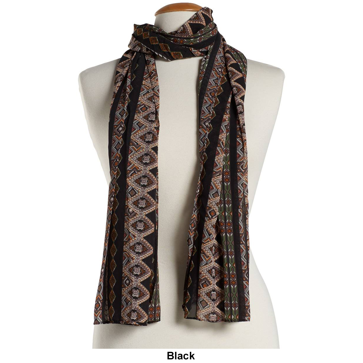 Womens Renshun Geometric Diamonds Oblong Scarf