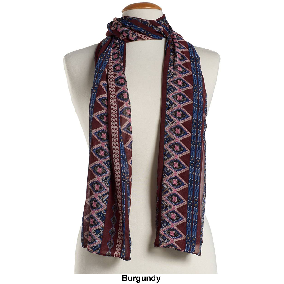 Womens Renshun Geometric Diamonds Oblong Scarf