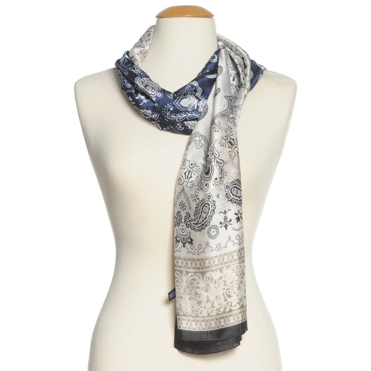 Womens Renshun Ombre Paisley Silk Oblong Scarf